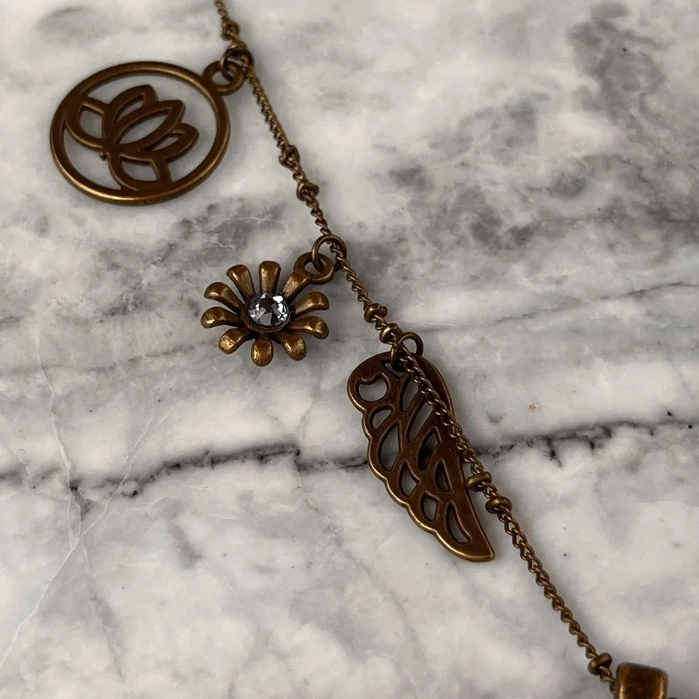 Handmade necklace with portrait and charms